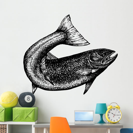 Highly Detailed Sketch Salmon