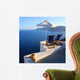 Santorin - Terrasse et parasol Wall Mural