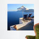 Santorin - Terrasse et parasol Wall Mural
