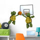 Tortoises Playing Basket Ball Wall Decal