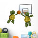 Tortoises Playing Basket Ball Wall Decal