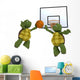 Tortoises Playing Basket Ball Wall Decal