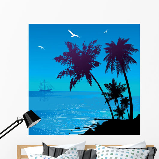 Silhouette Jungle Ocean