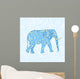 Blue Cartoon Elephant Wall Mural