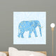 Blue Cartoon Elephant Wall Mural