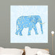 Blue Cartoon Elephant Wall Mural