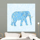 Blue Cartoon Elephant Wall Mural