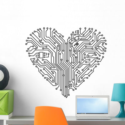 Computer Heart shown on a wall