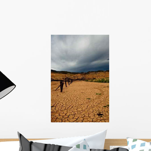 Empty Dam Drought Wall Decal