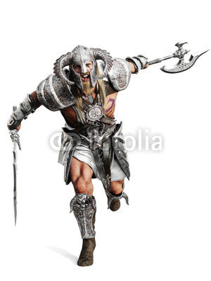 Fierce Armored Barbarian Wall Decal