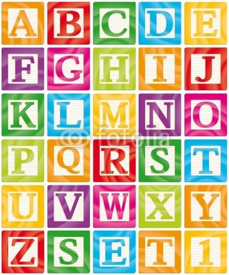 Alphabet Blocks Letters Wall Decal
