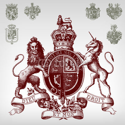 Engraving Vintage Coat Arms Wall Decal