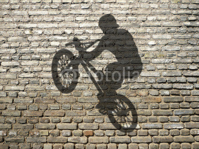 BMX Rider Shadow on Wall (Left) Wall Decal