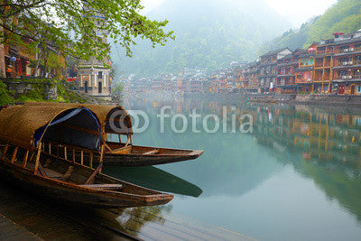 Old Chinese Traditional Town Wall Decal