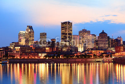 Montreal over river at sunset Wall Mural