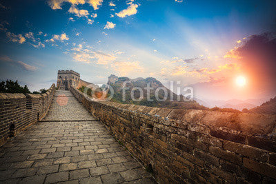 the great wall with sunset glow Wall Mural