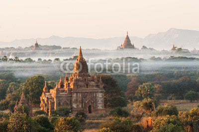Sunrise at Bagan in Myanmar Wall Mural