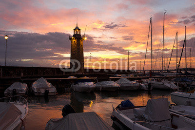 Desenzano del Garda Marina Old Lighthouse Sunrise Wall Mural