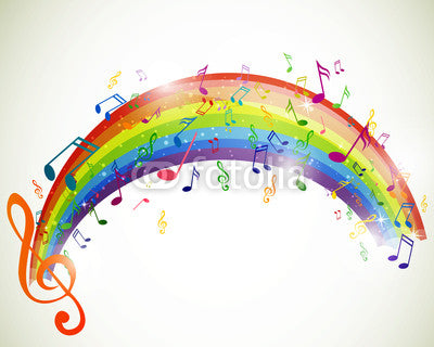 Rainbow With Music Notes Wall Decal