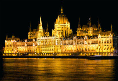 Budapest Parliament Night Shot Wall Mural