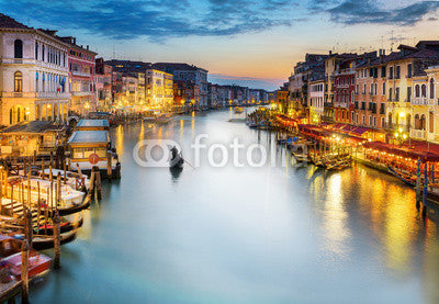 Grand Canal at night, Venice Wall Mural