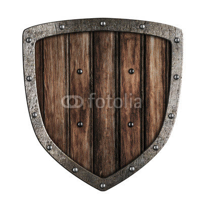 Old wooden shield Wall Decal