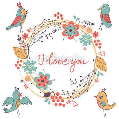 Elegant Love Card Wall Decal