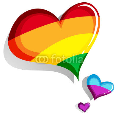 Colorful Heart Design White Wall Decal