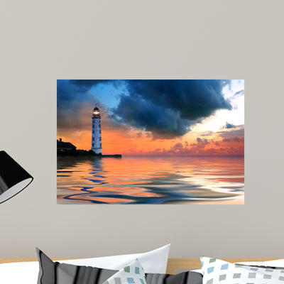 Beautiful Nightly Seascape with shown on a wall