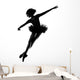 Female Ballerina Studio Landing Jump Wall Decal