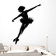 Female Ballerina Studio Landing Jump Wall Decal