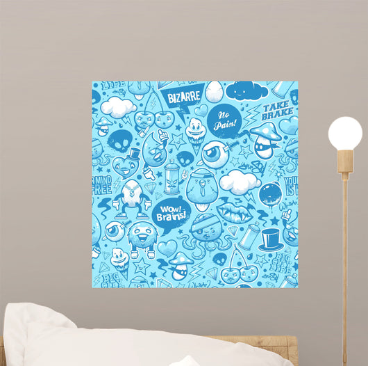 Graffiti Seamless Texture With Speech Bubbles Wall Decal
