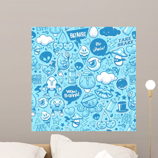 Graffiti Seamless Texture With Speech Bubbles Wall Decal