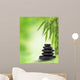 Tranquil zen design with stacked massage stones and bamboo Wall Mural