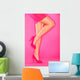 Pink high heels shoes on pink Wall Mural