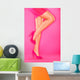 Pink high heels shoes on pink Wall Mural