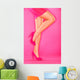 Pink high heels shoes on pink Wall Mural