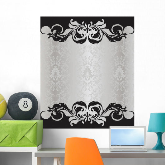 Elegant Vintage Damask Wedding Wall Decal