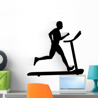 Man Running Treadmill shown on a wall