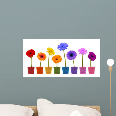Collection Daisy Flower White Wall Decal shown on a wall