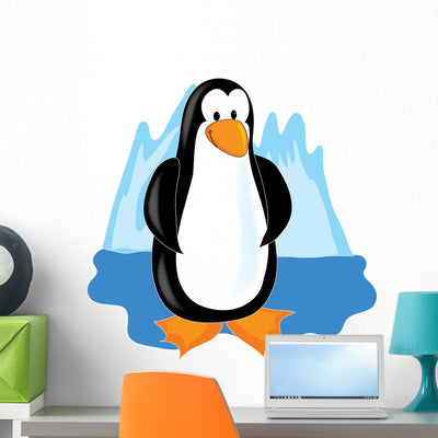 Penguin Wall Decal shown on a wall