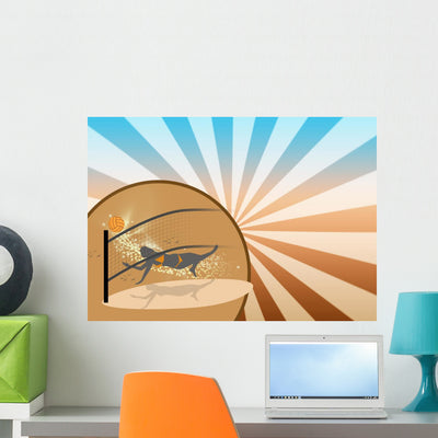 Volleyball Wall Mural shown on a wall