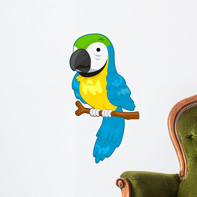Parrot Wall Decal shown on a wall