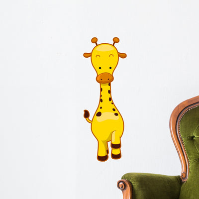 Giraffe Wall Decal shown on a wall