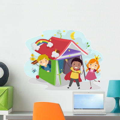 Children's Book shown on a wall