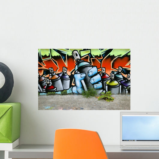 Graffiti Spray Cans Wall Mural