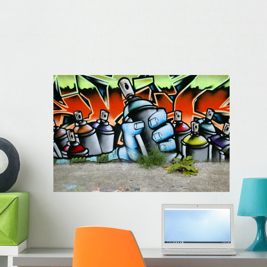 Graffiti Spray Cans Wall Mural
