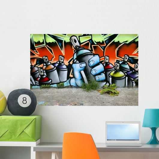 Graffiti Spray Cans Wall Mural