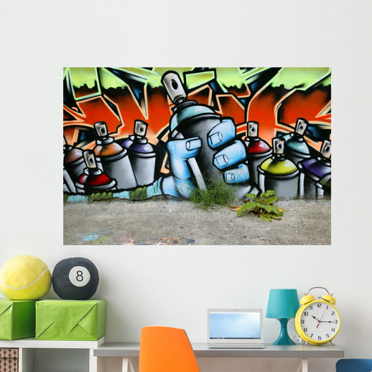 Graffiti Spray Cans Wall Mural