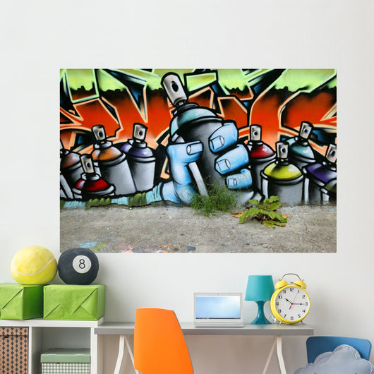 Graffiti Spray Cans Wall Mural